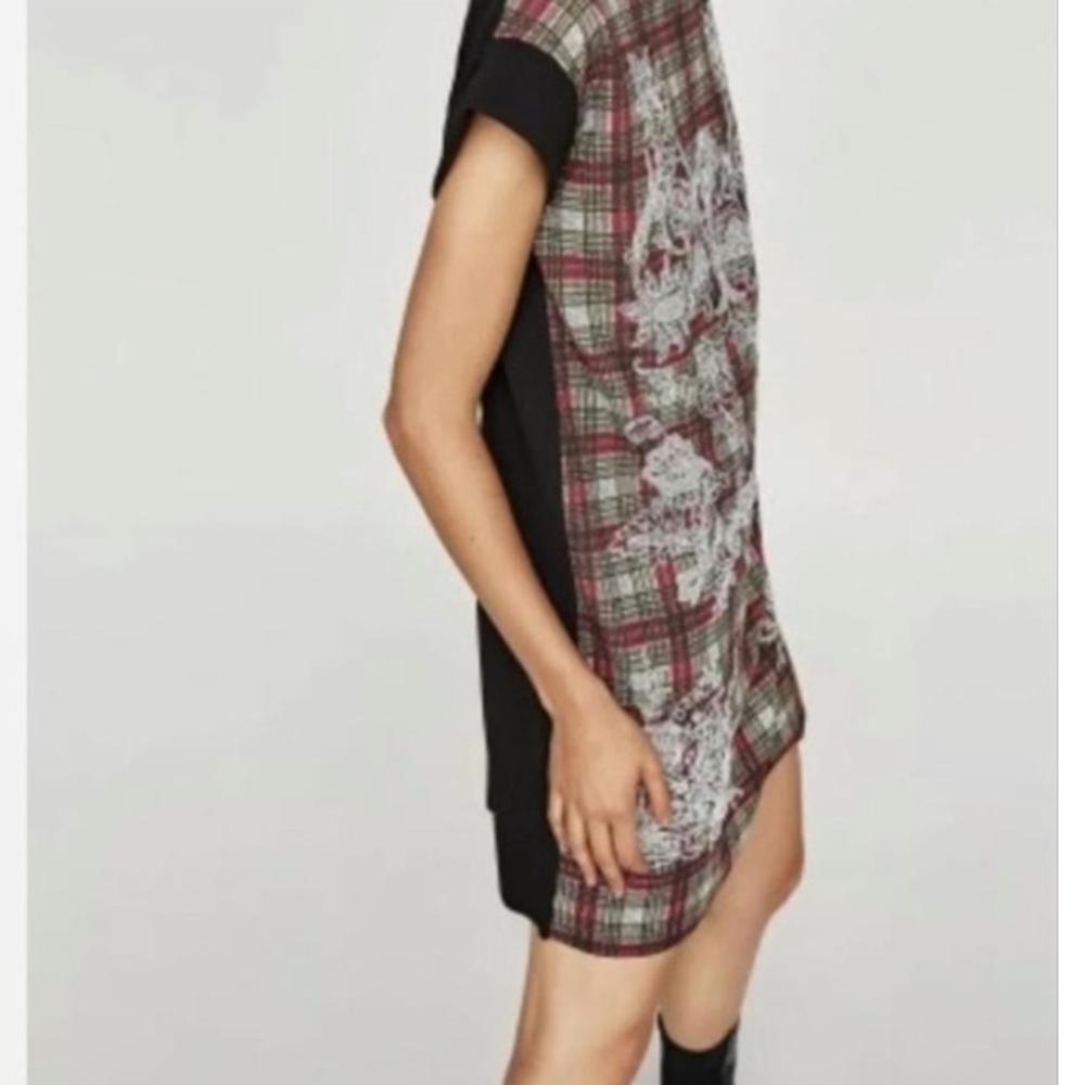 Zara Tweed Plaid Shift Dress - Picture 2 of 4